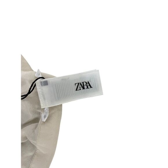 Zara Womens Lace Midi Skirt M Oyster White Mid Rise Viscose Floral 1377/904 NWT - Picture 7 of 16